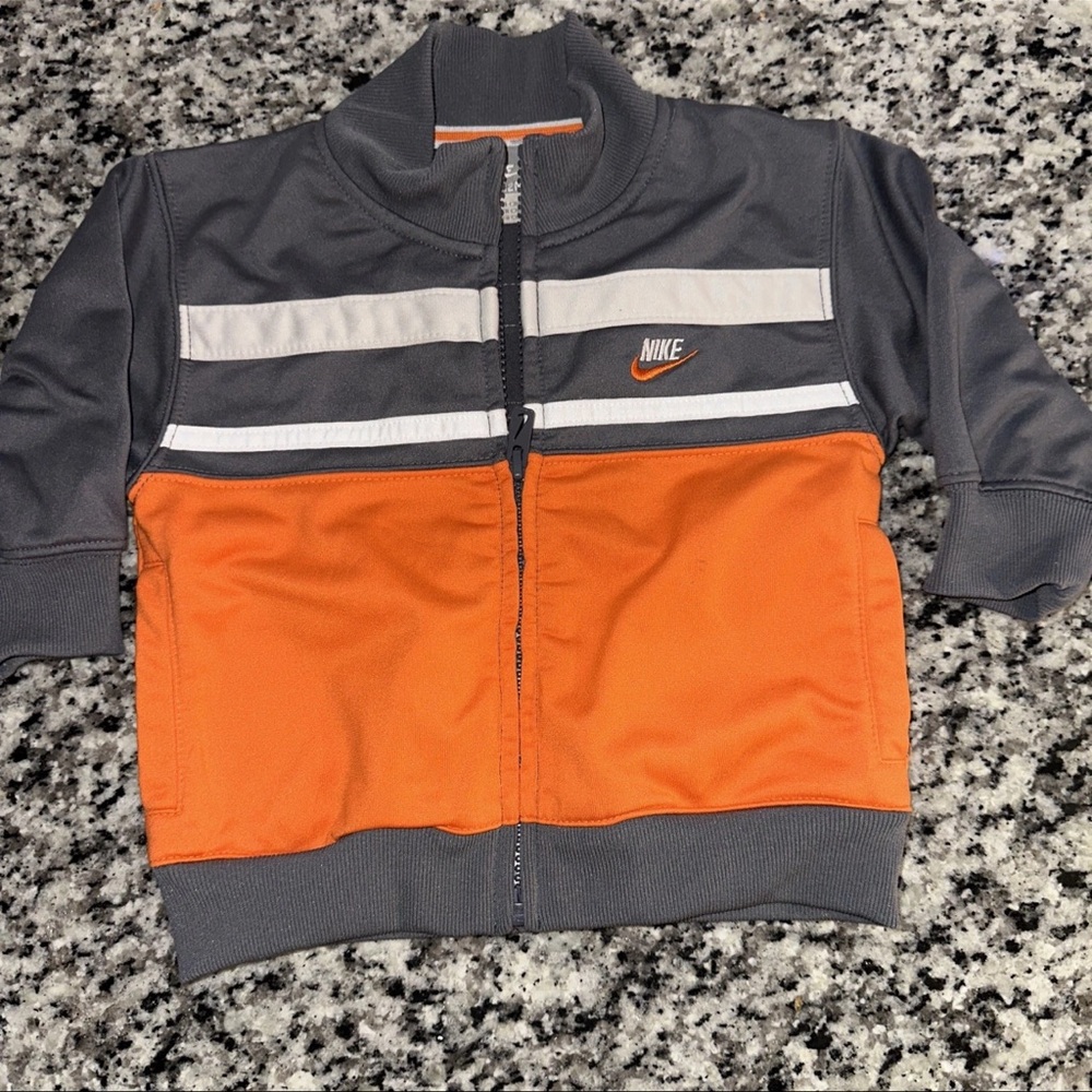 Nike Boys Size 12 Months lightweight jacket grey & orange